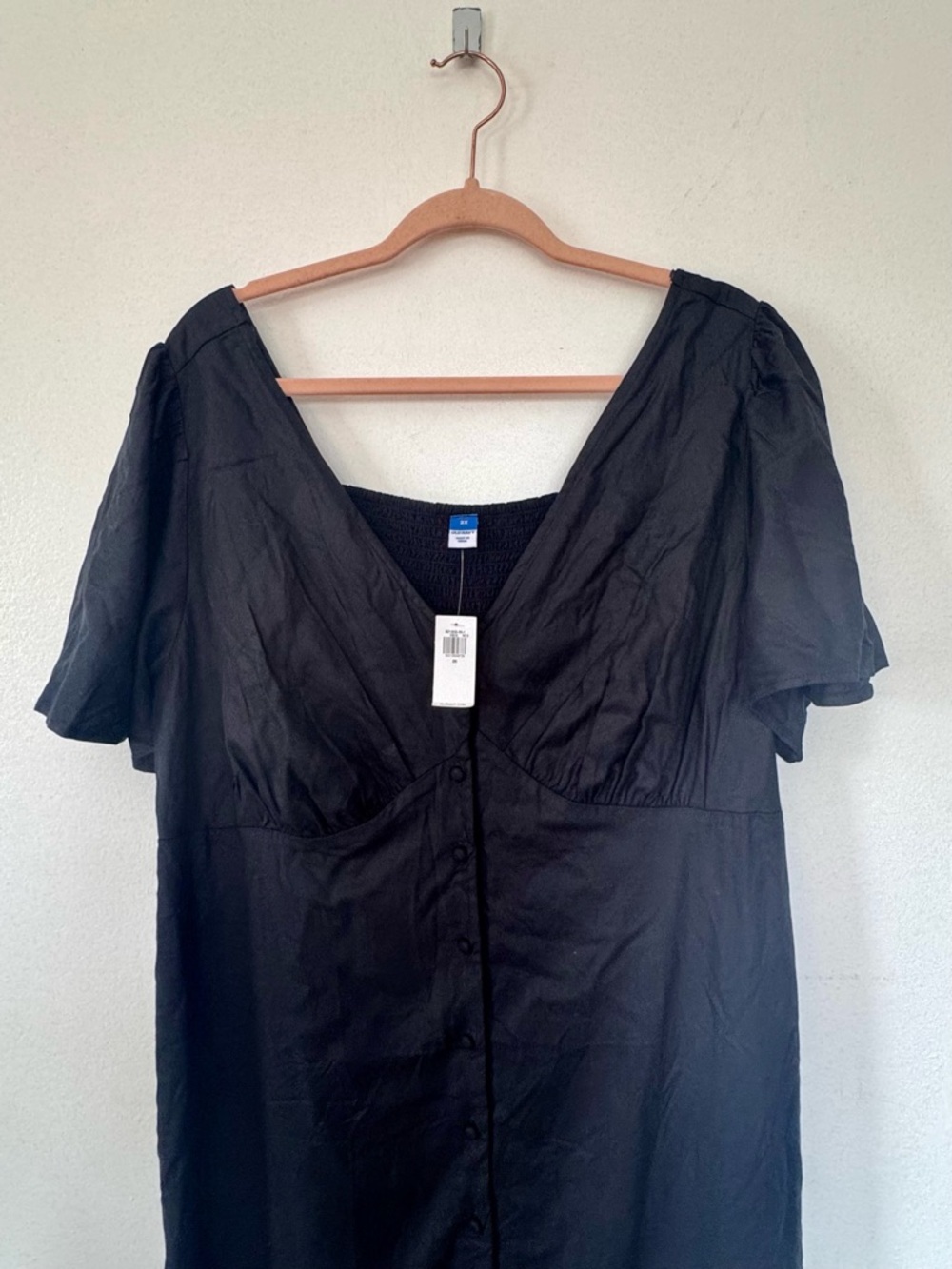 NWT Old Navy Black Jack Button-Down Crepe Midi Dress Size 2X - Picture 7 of 11